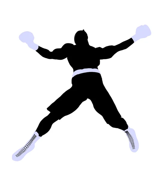 Mužské boxng ilustrace silhouette — Stock fotografie