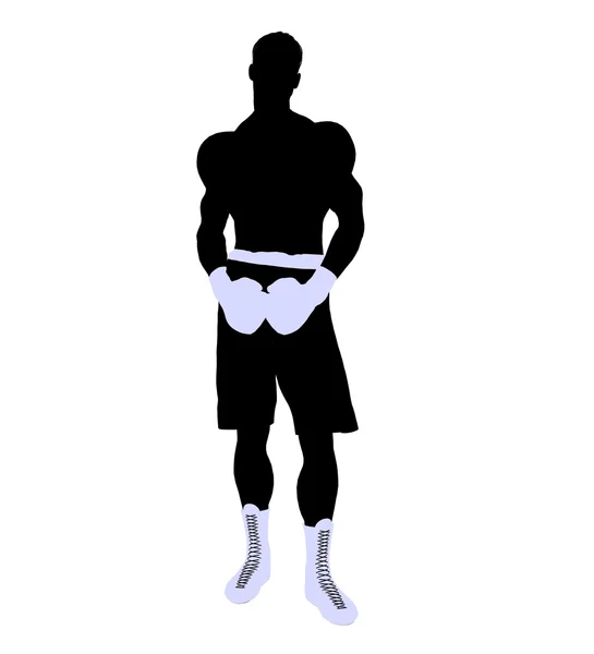 Männlich boxng illustration silhouette — Stockfoto