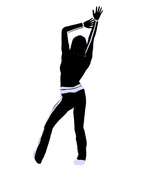 Weiblichen urbanen Tanz Illustration Silhouette — Stockfoto