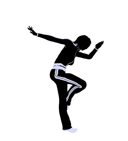 Vrouwelijke stedelijke dans illustratie silhouet — Stockfoto
