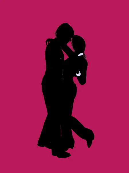 Couple Illustration Silhouette — Stock Photo, Image