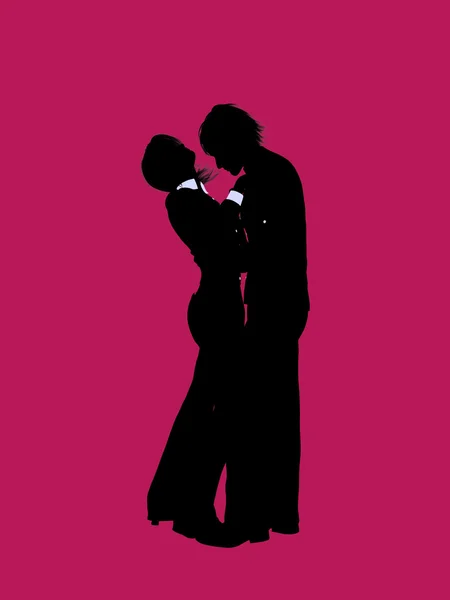 Couple Illustration Silhouette — Stock Photo, Image