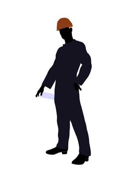 Mannelijke bouw werknemer illustratie silhouet — Stockfoto
