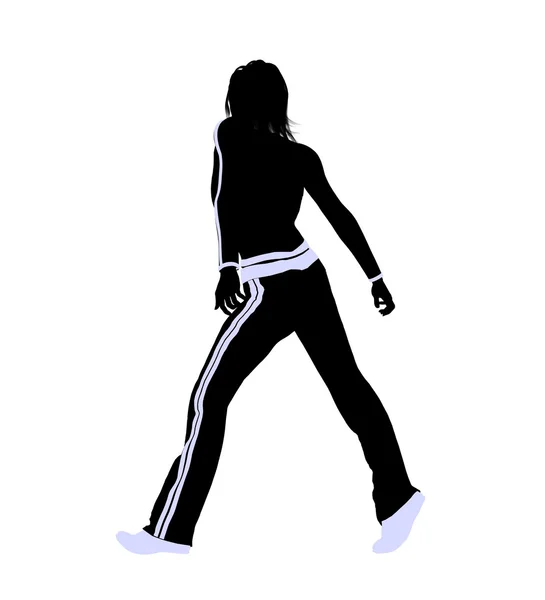 Vrouwelijke stedelijke dans illustratie silhouet — Stockfoto