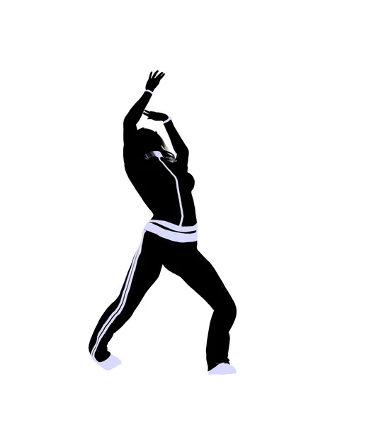 Силуэт женского городского танца — стоковое фото