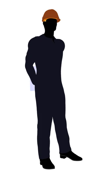 Mannelijke bouw werknemer illustratie silhouet — Stockfoto