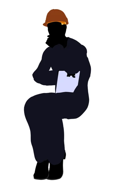 Mužské stavební dělník ilustrace silhouette — Stock fotografie
