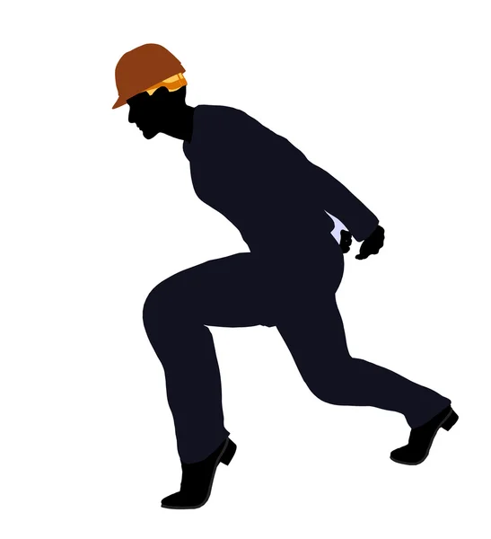 Silueta de ilustración de trabajador de construcción masculino —  Fotos de Stock