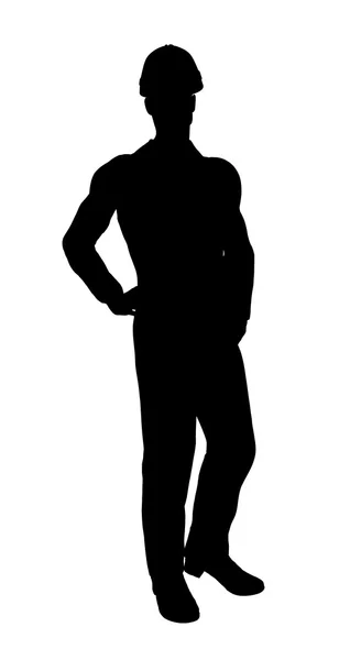 Male Construction Worker Illustration Silhouette — Stock Photo, Image