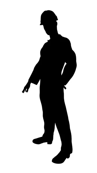 Mužské stavební dělník ilustrace silhouette — Stock fotografie