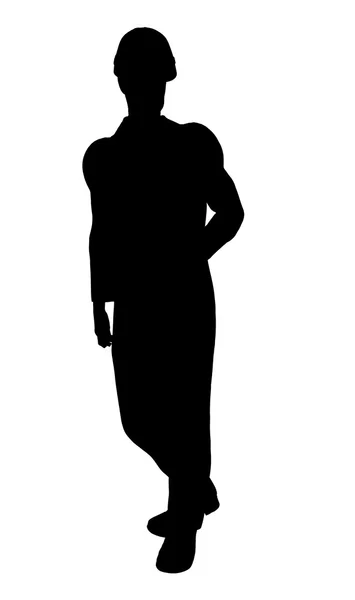 Male Construction Worker Illustration Silhouette — Stock Photo, Image