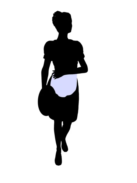 Waitress Illustration Silhouette — Stock Photo, Image