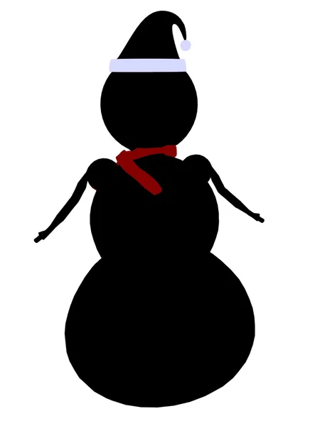 Ilustração da silhueta do homem da neve — Fotografia de Stock