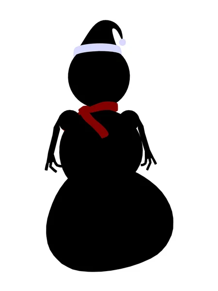 Snow Man Silhouette Illustration — Stock Photo, Image