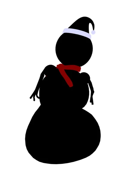 Ilustracja sylwetka człowieka śniegu — Zdjęcie stockowe