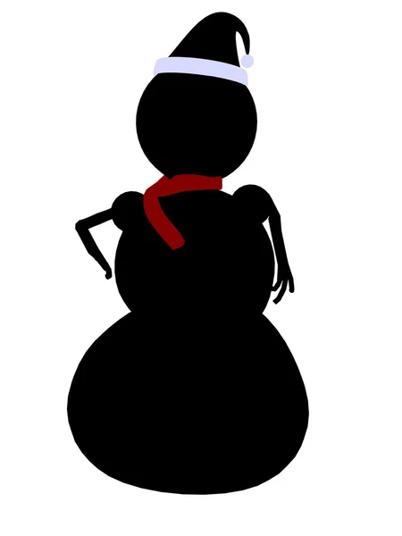Snow Man Silhouette Illustration — Stock Photo, Image