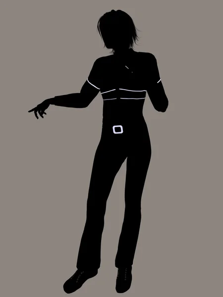 Illustrasjon av en tilfeldig kvinne Silhouette – stockfoto