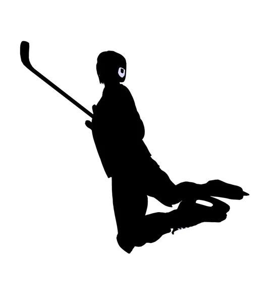 Silueta de ilustración de hockey masculino —  Fotos de Stock