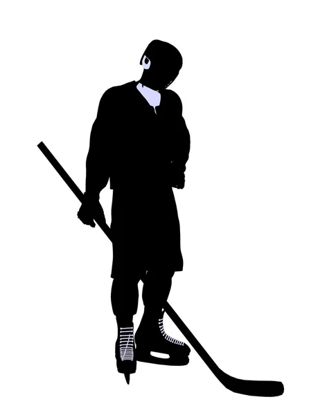 Silhouette d'illustration de hockey masculin — Photo
