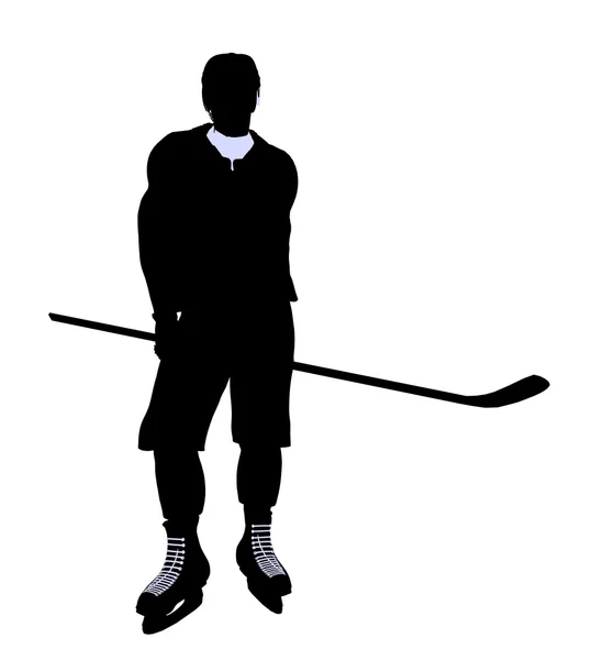 Male Hockey Illustration Silhouette — Stock Photo, Image