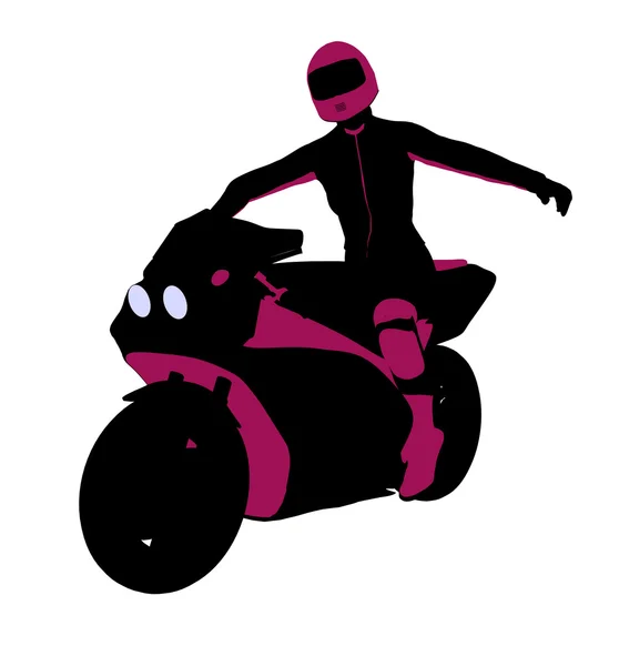 Weibliche Sport Biker Illustration Silhouette — Stockfoto