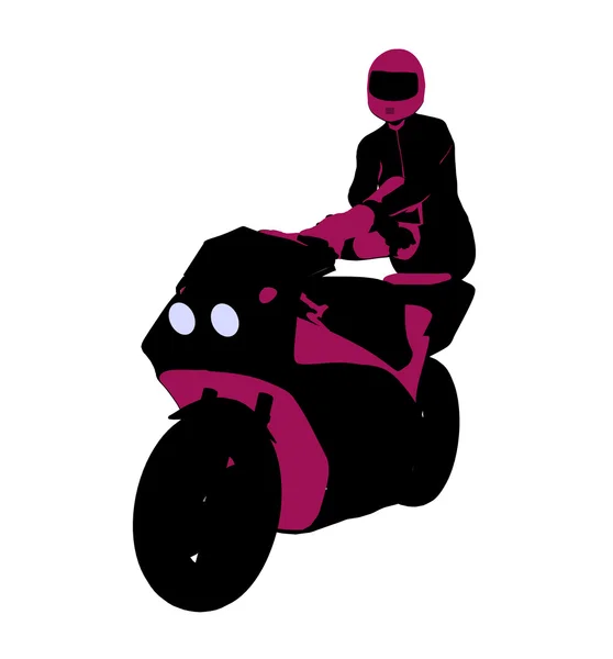 Vrouwelijke sport biker illustratie silhouet — Stockfoto