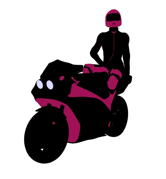 Vrouwelijke sport biker illustratie silhouet — Stockfoto