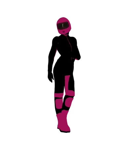 Female Sports Biker Illustration Silhouette — Stock Photo, Image