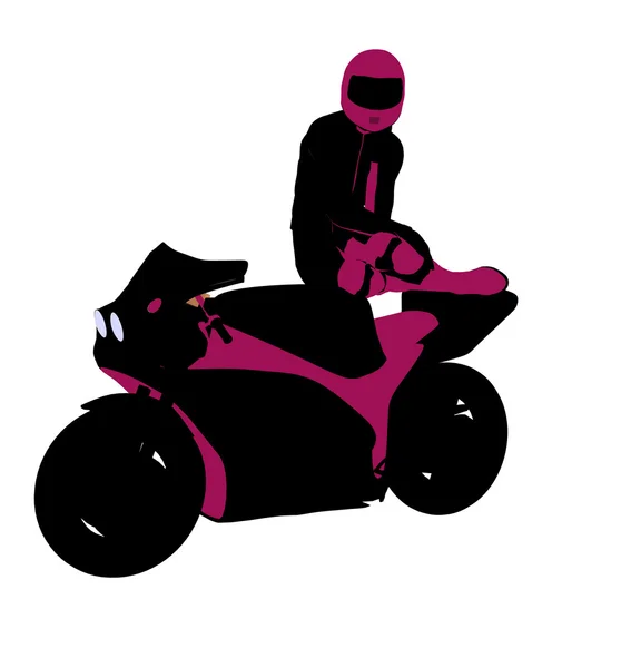 Sportovní biker ilustrace silhouette — Stock fotografie