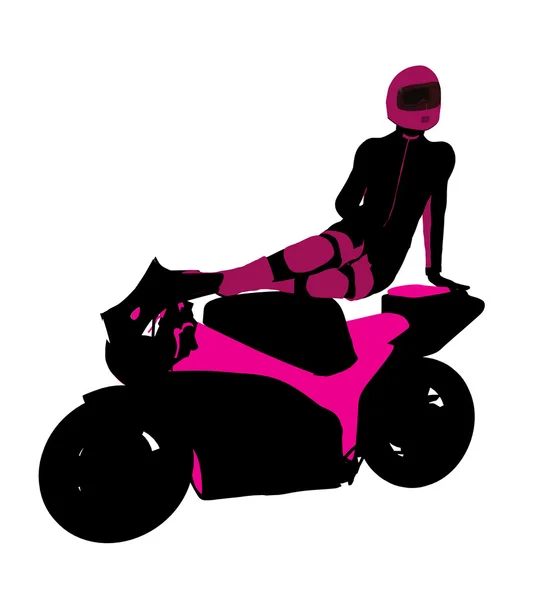 Silhouette de motard de sport féminin — Photo