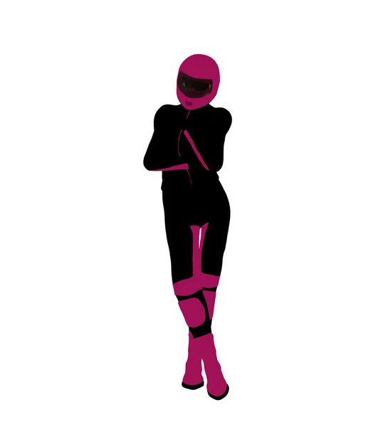 Donna Sport Motociclista Illustrazione Silhouette — Foto Stock
