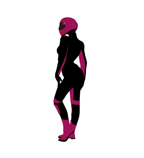 Kvinnliga sport MC illustration siluett — Stockfoto
