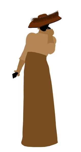 ビクトリア朝の女性の図のシルエット — ストック写真