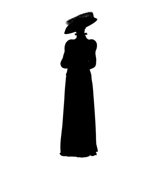 Femmina Victorian Illustrazione Silhouette — Foto Stock