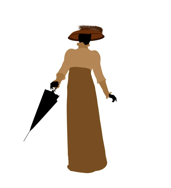 ビクトリア朝の女性の図のシルエット — ストック写真