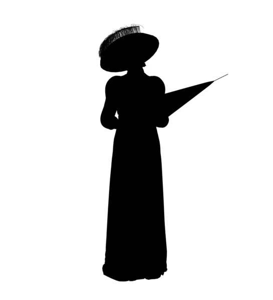 Vrouwelijke Victoriaanse illustratie silhouet — Stockfoto
