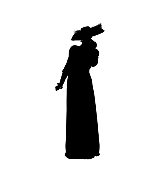 Kvinnliga viktorianska illustration siluett — Stockfoto