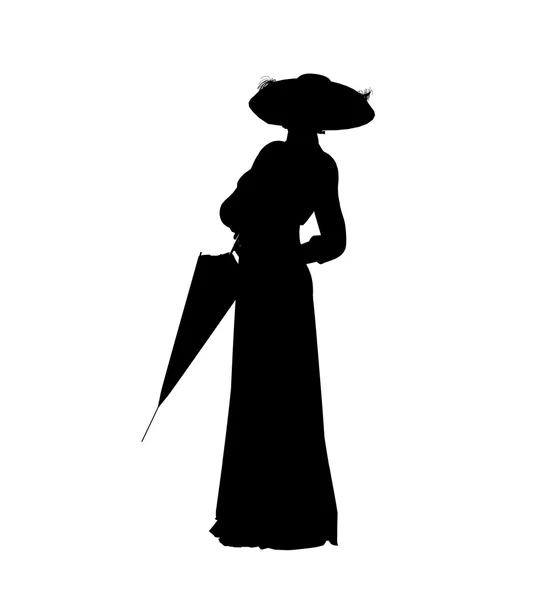 Female Victorian Illustration Silhouette — Stock Photo, Image