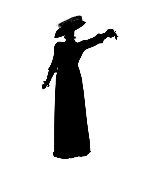 Силуэт женской викторианской иллюстрации — стоковое фото