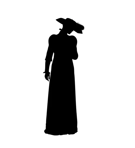 Kvinnliga viktorianska illustration siluett — Stockfoto
