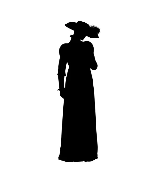 Ženské viktoriánské ilustrace silhouette — Stock fotografie