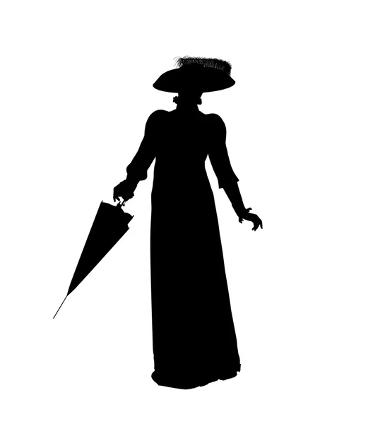 Female Victorian Illustration Silhouette — Stock Photo, Image