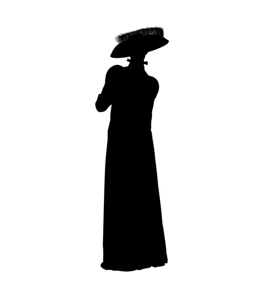 Femmina Victorian Illustrazione Silhouette — Foto Stock