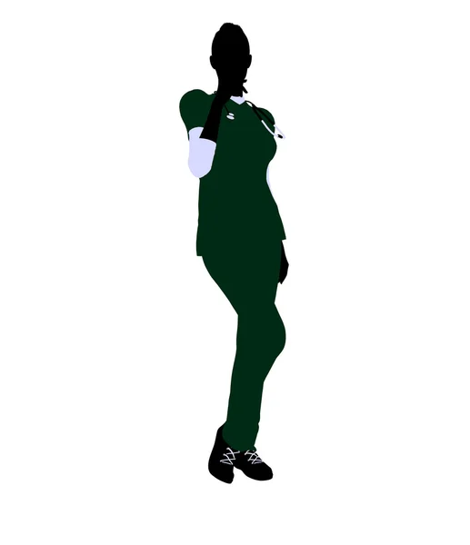 Médico Feminino Ilustração Silhueta — Fotografia de Stock