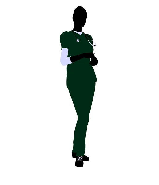 Female Doctor Illustration Silhouette — Stock Photo, Image