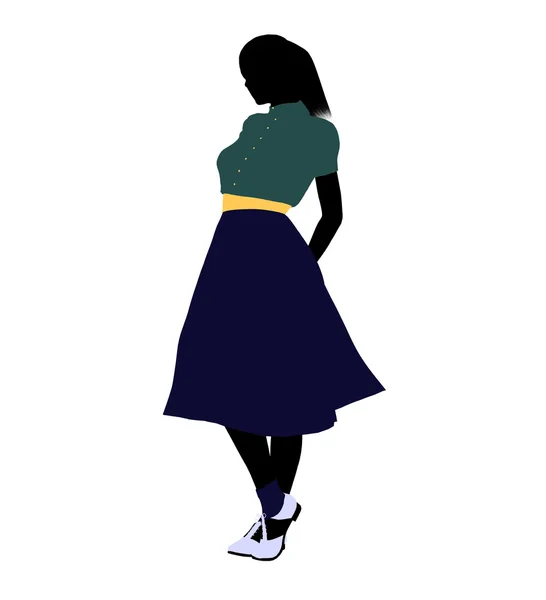 stock image 50's female dancer Illustration Silhouette