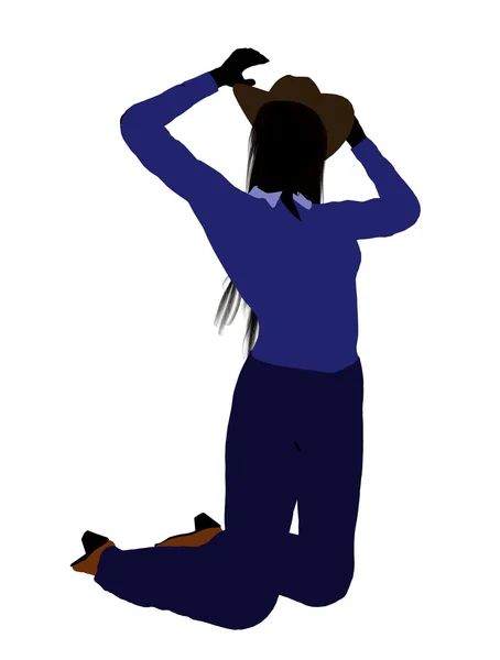 Cowgirl resimde silhouette2 — Stok fotoğraf