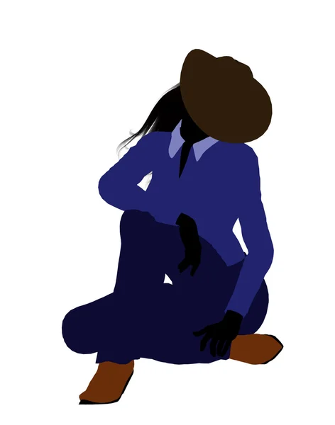 Cowgirl Illustration Silhouette2 — Stock Photo, Image