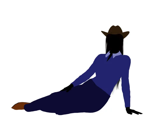 Cowgirl ilustracja silhouette2 — Zdjęcie stockowe