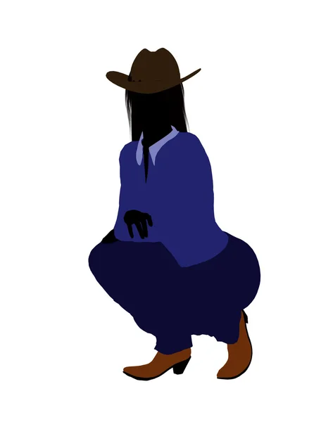 Cowgirl ilustração silhueta 2 — Fotografia de Stock